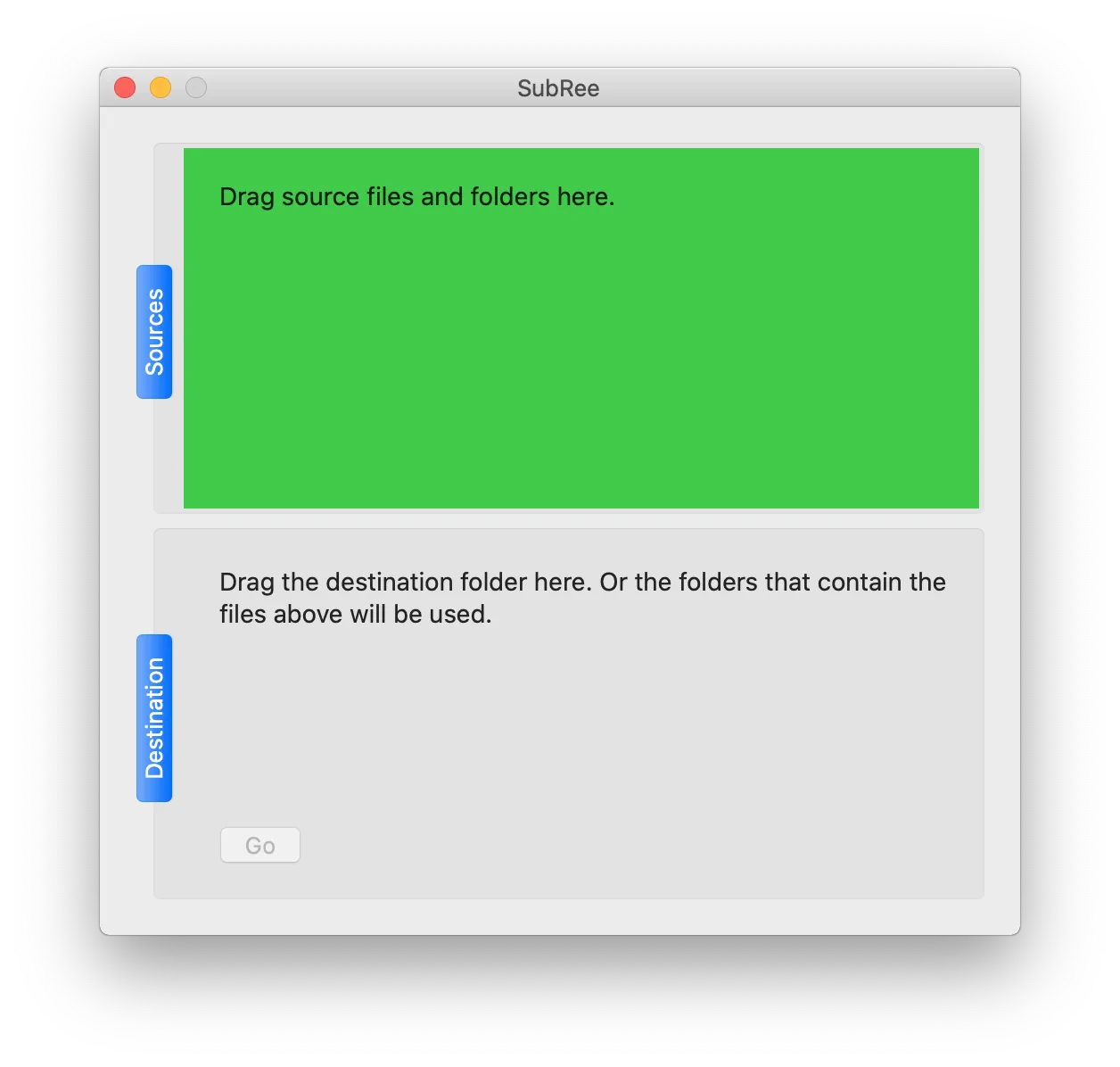 Selecting source subtitle files in SubRee